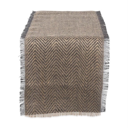 Fastfood 14 x 72 in. Mineral Chevron Burlap Table Runner FA1543571